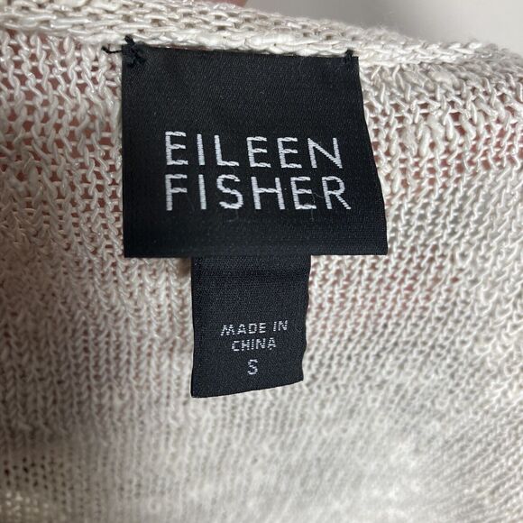 Eileen Fisher Sweater Top Womens S Long Sleeve Linen Cotton Natural Slub Knit - Picture 3 of 12